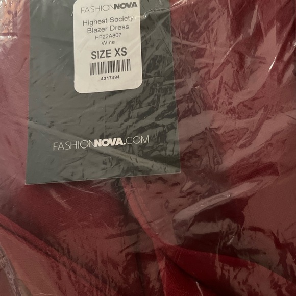 New Fashion Nova Wine Color Double Breasted Blazer Dress - Picture 5 of 5